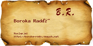 Boroka Radó névjegykártya